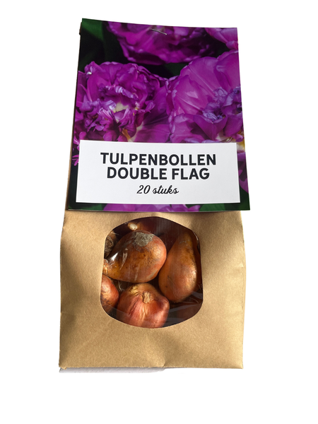Double drapeau - Bulbes de tulipes 20 pièces