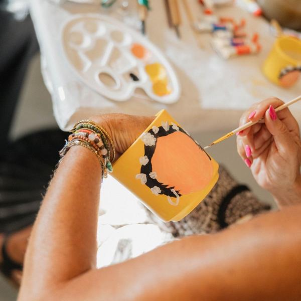 Kolibri Creatives | Verfpakket voor het schilderen van 4 bloempotten | voor minimaal 4 personen | Beginnende artiest (pakket S)