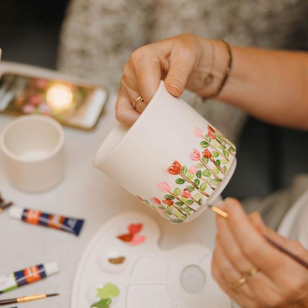 Kolibri Creatives | Verfpakket voor het schilderen van 4 bloempotten | voor minimaal 4 personen | Beginnende artiest (pakket S)