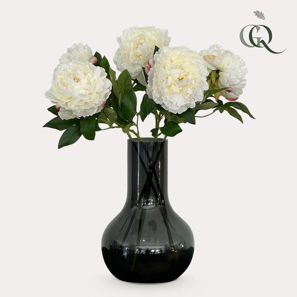 Fleurs artificielles Solo - Crème - Pivoines - x 5 - 65cm