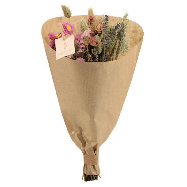 Fleurs séchées Bouquet des Champs Rose - Ø15cm - ↕35cm