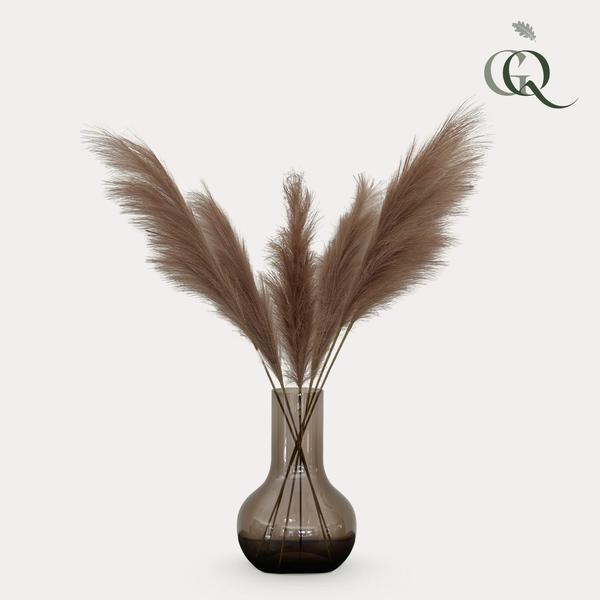 Fleurs artificielles Solo - x 6 - 115cm - Plumes de Pampas - Marron