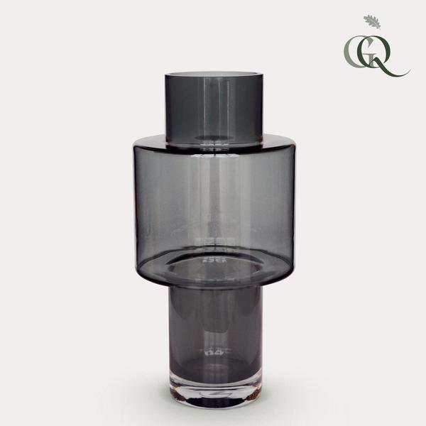 Vase verre Juba M - H40 W20 - Gris