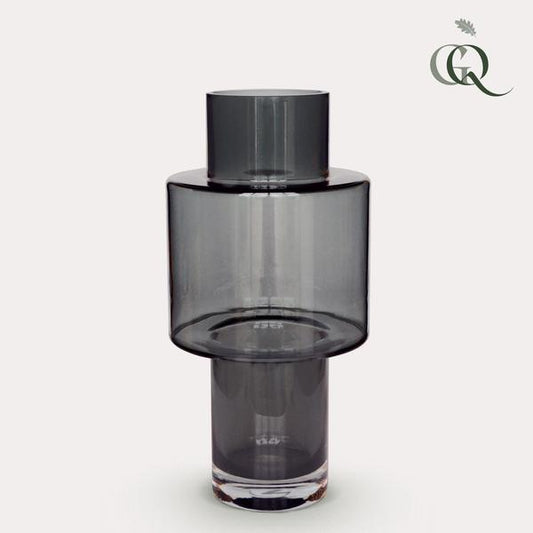 Vase verre Juba M - H40 W20 - Gris