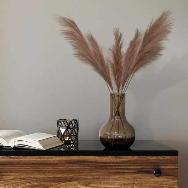 Fleurs artificielles Solo - x 6 - 115cm - Plumes de Pampas - Marron