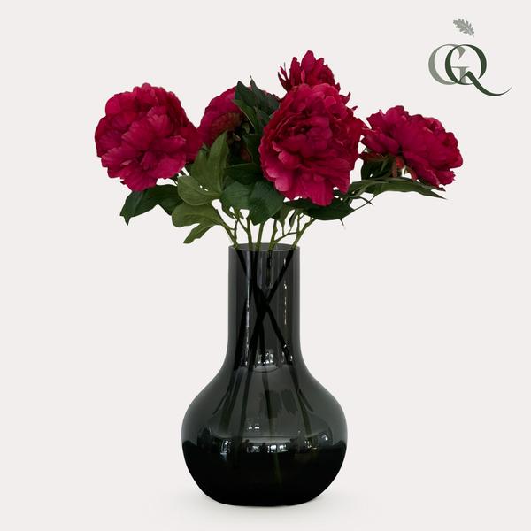 Fleurs artificielles Solo - Rose foncé - Pivoines - x 5 - 65cm