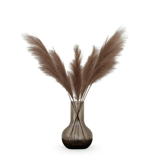 Fleurs artificielles Solo - x 6 - 115cm - Plumes de Pampas - Marron