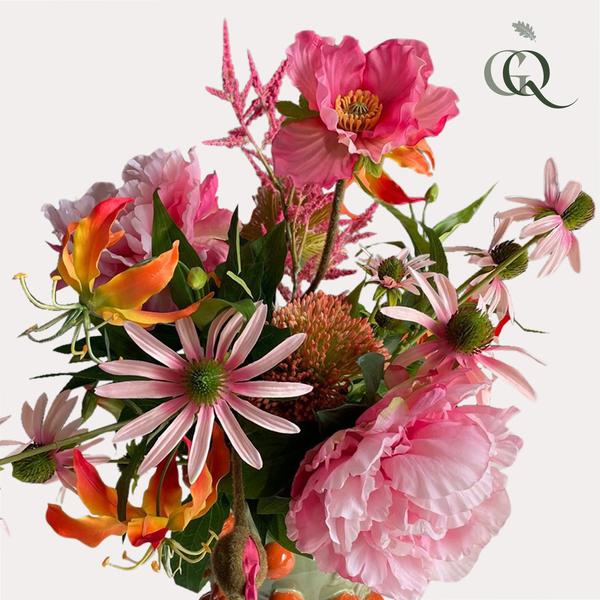 Fleurs artificielles - Bouquet L - Rose Pétillant - 80cm