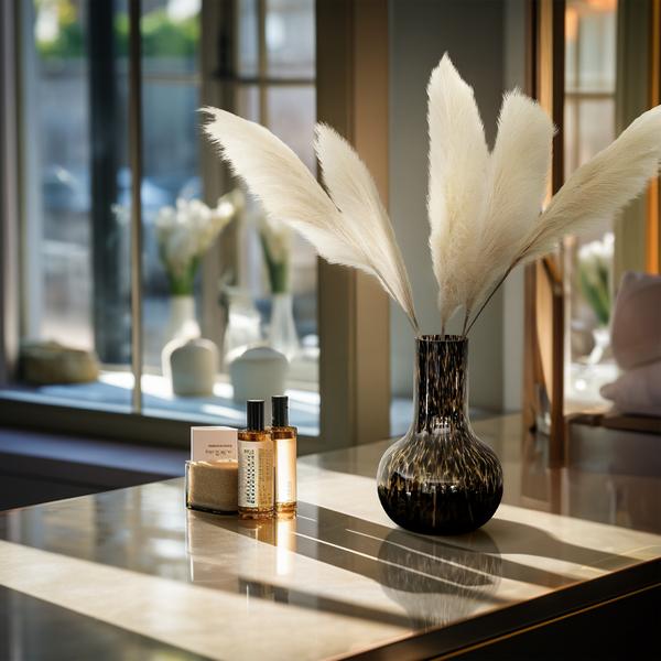 Fleurs artificielles Solo - Crème - Plumes de Pampas - x 6 - 115cm