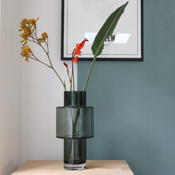 Vase verre Juba M - H40 W20 - Gris
