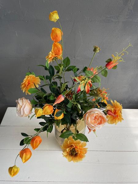 Fleurs artificielles - Bouquet L - Jolie Orange - 80cm