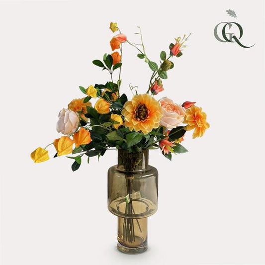 Fleurs artificielles - Bouquet L - Jolie Orange - 80cm