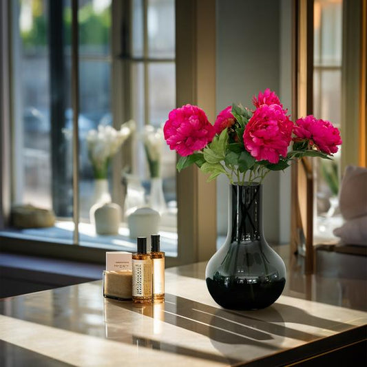 Fleurs artificielles Solo - Rose foncé - Pivoines - x 5 - 65cm