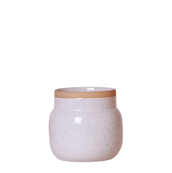 Kolibri Home | Vintage bloempot - Witte keramieken sierpot - Ø9cm