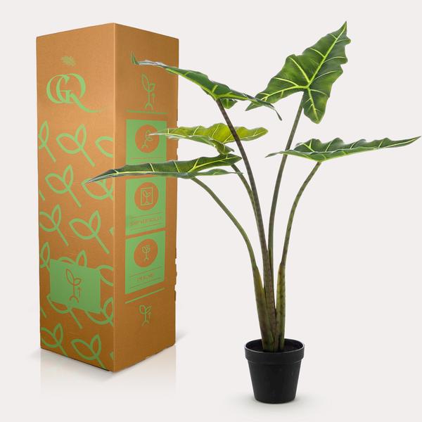 Plante artificielle - Alocasia Frydek - Oreille d'éléphant - 80 cm