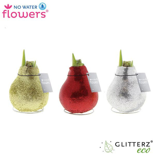 No Water Flowers Glitterz Or / Rouge / Argent - 3 pièces - Ø7 cm - ↕15 cm