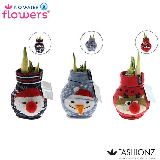 No Water Flowers Fashionz Xmas - 3 stuks - Ø7 cm - ↕15 cm